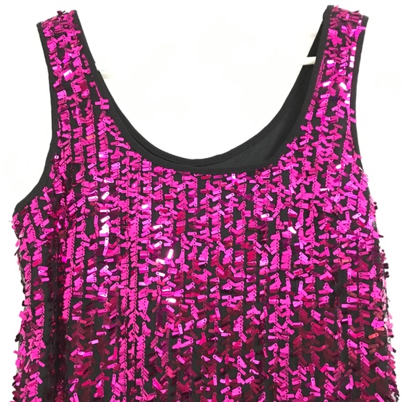 NWT Vintage Jolie SEARS Sequin Mini Shift Dress Size 10 Magenta Formal Party - Picture 3 of 7